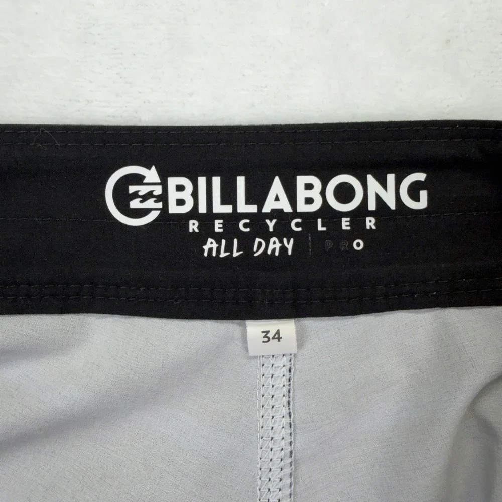 Billabong Board Shorts Mens 34 Blue Red Striped Recycler All Day Pro Surf Trunks